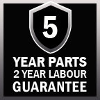 Free 5 Year Parts & 2 Year Labour Guarantee