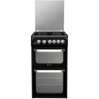 Hotpoint HUG52K 50cm ULTIMA Gas Cooker in Black Double Oven A+ Rated