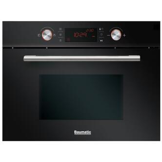 Baumatic BMC460BGL Built In Combination Microwave Oven in Black Glass