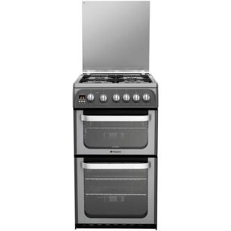 Hotpoint HUG52G 50cm ULTIMA Gas Cooker in Graphite Double Oven A+ Rated