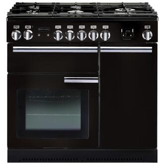 Rangemaster 91930 90cm PROFESSIONAL+ Gas Range Cooker in Black & Chrome