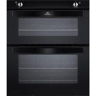 New World NW701G-BLK 70cm Built Under Gas Twin Cavity Oven in Black Trim