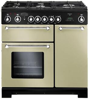 Rangemaster 81440 90cm KITCHENER Dual Fuel Range Cooker Cream Chrome