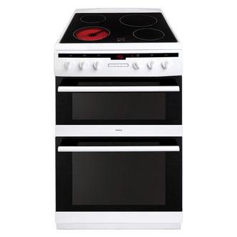Amica 608DCE2TAW 60cm Double Oven Electric Cooker in White Ceramic Hob