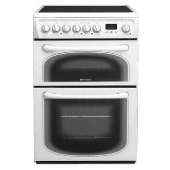 Hotpoint 60HEPS 60cm Electric Cooker in Polar White D/Oven Ceramic Hob