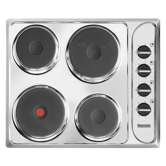 Baumatic BHS600.5SS 60cm Solid Plate Electric Hob in Stainless Steel