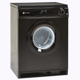 White Knight C44A7B 7kg Air Vented Tumble Dryer in Black Reverse Actio