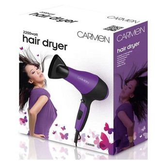 Carmen C80000 2200W Hairdryer in Purple 2 Speeds 3 Heat Settings