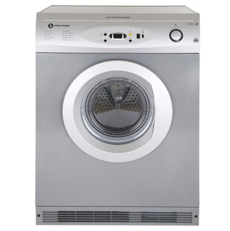 White Knight C86A7S 7kg Air Vented Tumble Dryer in Silver Sensor Control