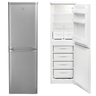 Indesit CAA55SI Fridge Freezer in Silver 1.74m W55cm A+ Rated