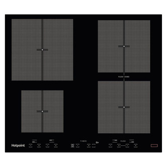 Hotpoint CID641BB 60cm Frameless Induction Hob in Black with Flexi Zone