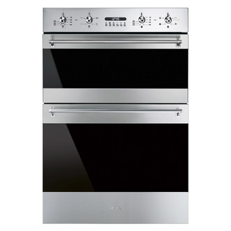 Smeg DOSF634X 60cm Built-In Double Oven in St/Steel and Dark Glass