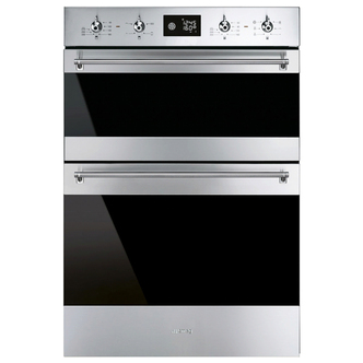 Smeg DOSF6390X 60cm Classic Built-In Double Oven St/Steel Dark Glass