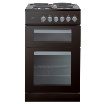 New World 444441757 50cm Electric Cooker in Black Double Oven AA Rated
