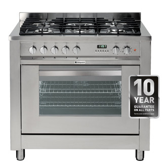 Hotpoint EG900XS 90cm Dual Fuel Range Cooker in Stainless Steel