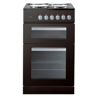 New World 444440488 50cm Twin Cavity Electric Cooker in Black