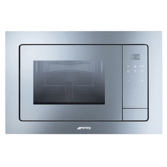 Smeg FMI120 60cm Linea Built-In Microwave Oven with Grill in Silver