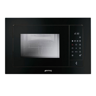 Smeg FMI120N 60cm Linea Built-In Microwave Oven with Grill in Black