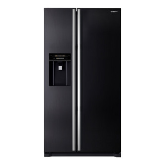 Daewoo FRAX22NP3B American Fridge Freezer in Black Ice+Water Non-Plumb
