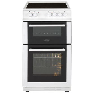 Belling 444443929 50cm Double Oven Electric Cooker in White Ceramic Ho