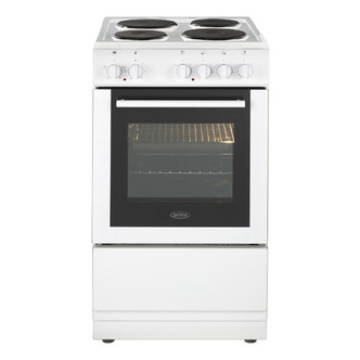 Belling FS50ESWHI 50cm Single Oven Electric Cooker in White Solid Plat