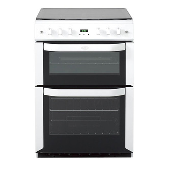 Belling 444449568 60cm Gas Cooker in White Double Oven Glass Lid