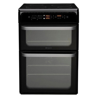 Hotpoint HUI62TK 60cm Induction Electric Cooke in Black Double Oven