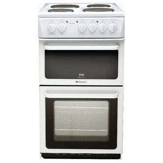 Hotpoint HW170EWS 50cm Twin Cavity Electric Cooker in White Catalytic/L