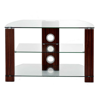  L630-600-3W Vision 600mm TV Stand in Walnut with Clear Glass