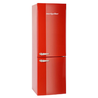 Montpellier MAB365R Retro Style Fridge Freezer in Red 1.8m A+ Rated