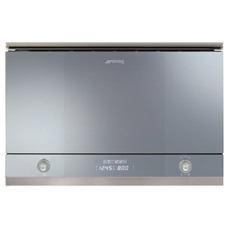 Smeg MP122 Built-In Linea Microwave Oven with Grill - Silver Glass