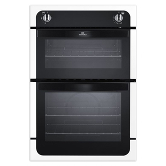 New World 444441625 90cm Built In Twin Cavity Gas Oven - White Trim