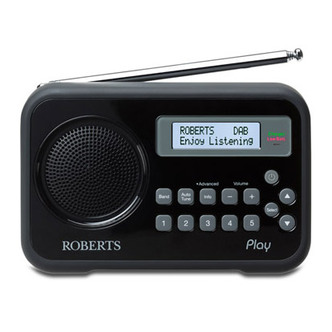 Roberts PLAY-BK Play DAB/DAB+/FM/RDS Radio with Battery Charger Black