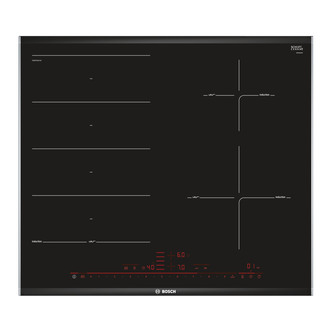 Bosch PXE675DC1E Serie-8 H/C 60cm 4 Zone Induction Hob in Black Glass