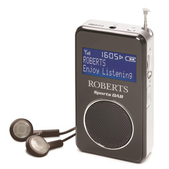 Roberts SPORTSDAB-6 Personal DAB/DAB+ & FM RDS Radio in Black & Silver