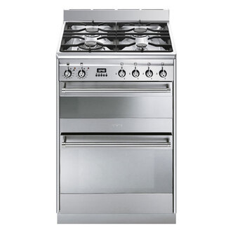 Smeg SUK62MX8 60cm Dual Fuel Double Oven Stainless Steel Cooker