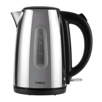 Tower T10015P 1.7 Litre Jug Kettle in Polished St/Steel 3.0 kW Rapid