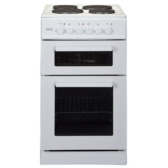 Teknix TK50TEW 50cm Twin Cavity Electric Cooker in White 2 Year Wty
