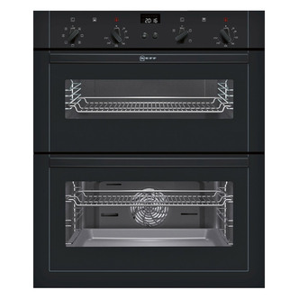 Neff U17M42S5GB Built-Under CircoTherm Plus Double Oven in Black