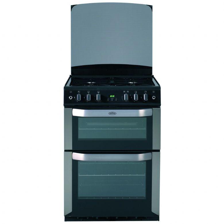 Belling FSG60DOPSTA 60cm Gas Cooker in Stainless Steel, Double Oven Lid