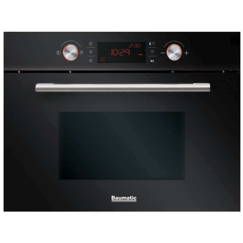 Baumatic BMC460BGL Built In Combination Microwave Oven in Black Glass, 44L