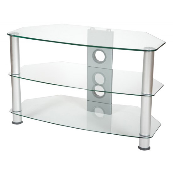 Vivanco 31205 Brisa 1000mm Wide Clear Glass TV Stand