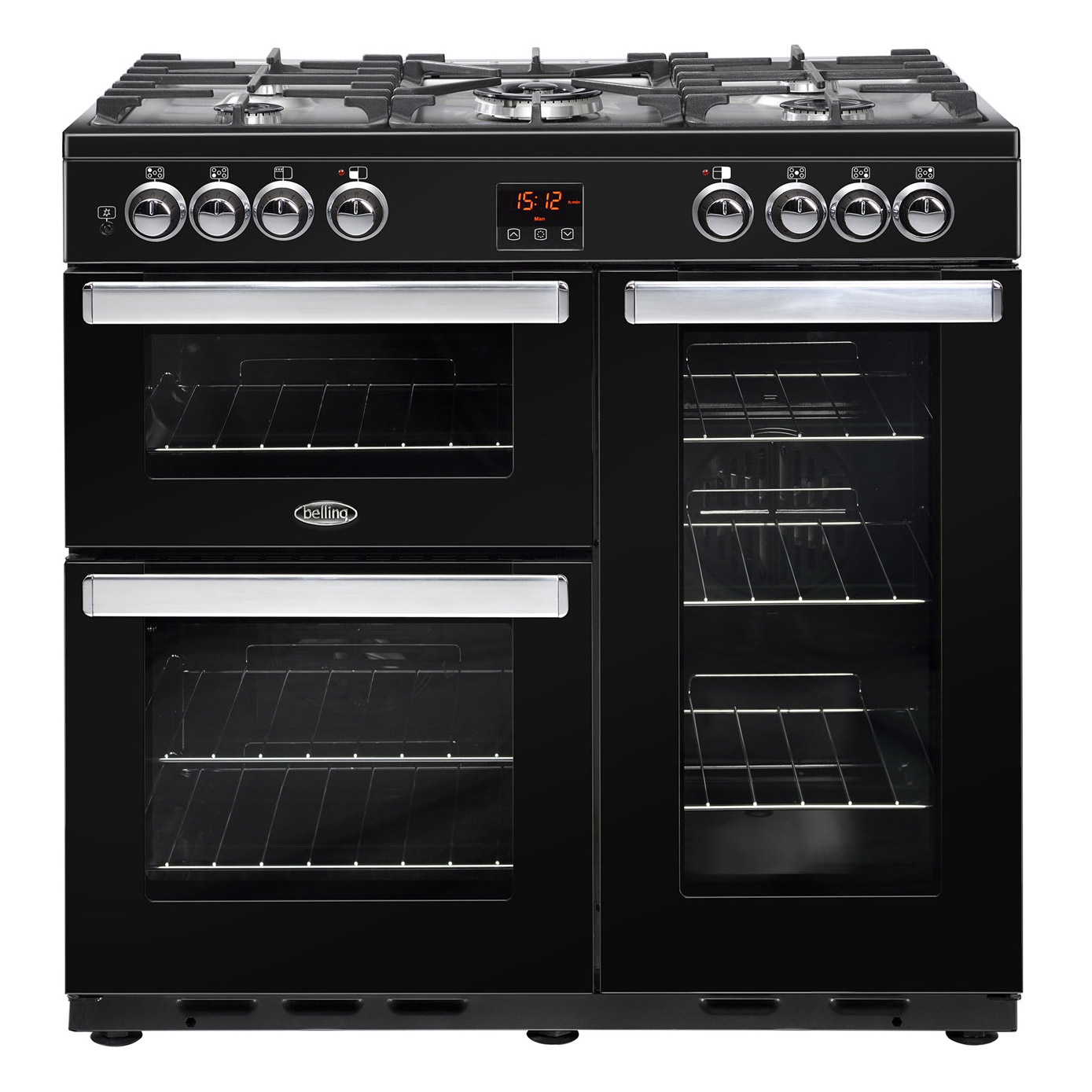 Belling 444444071 90cm Cookcentre 90DFT Dual Fuel Range in Black