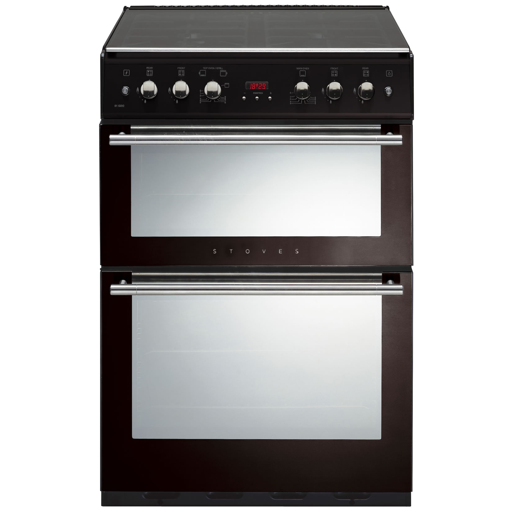 Stoves 61GDOTBLK 60cm Gas Cooker in Black, Double Oven FSD