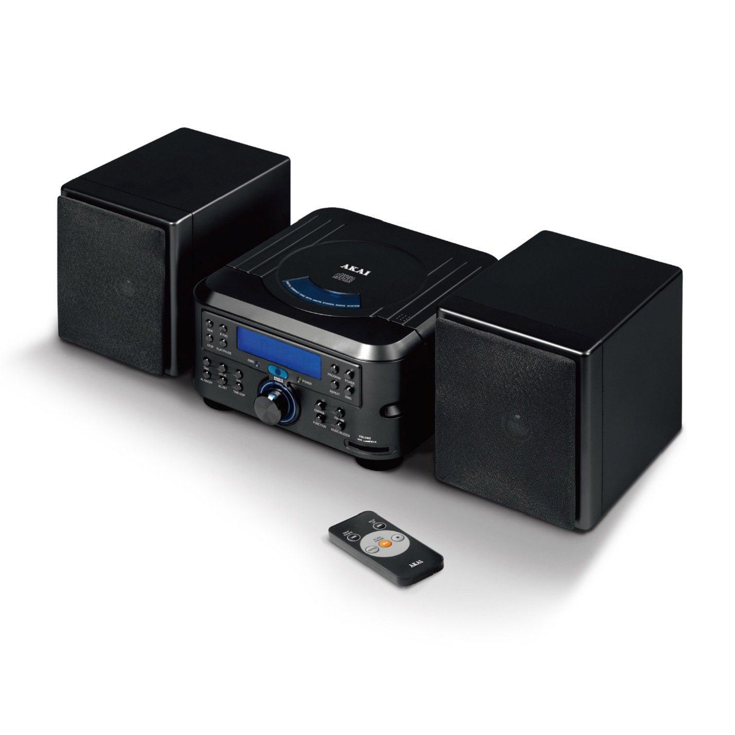 Akai A60006 Micro HiFi System in Black, CD FM Tuner MP3 Playback