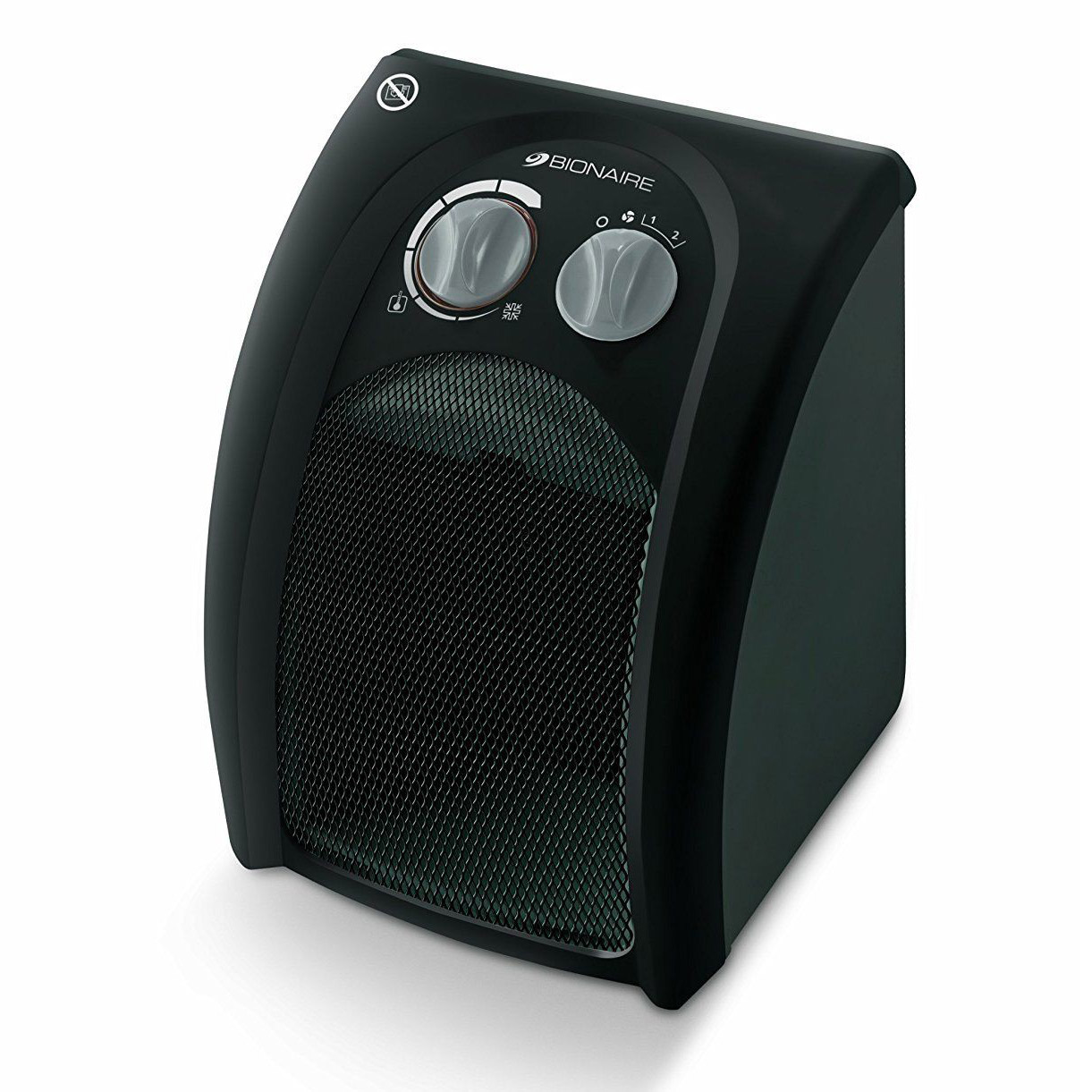 Bionaire BCH160BIUK 1.8kW Electric Ceramic Heater in Black, 2 Heat Settings