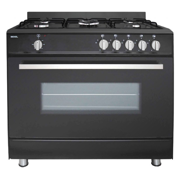 Bexel BG90MB 90cm Gas Single Oven Range Cooker in Black