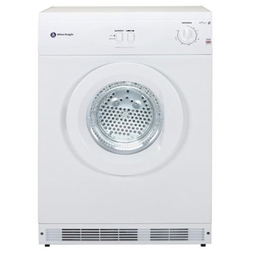 White Knight C44A7W 7kg Air Vented Tumble Dryer in White, Reverse Action
