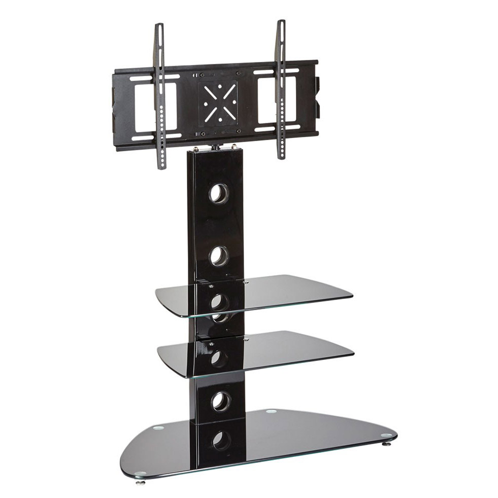 Black Glass Tv Stand With Bracket Cantilever Compare S On Glass Tv Stand With Bracket Shelves Cantilever Black View Images Mmt