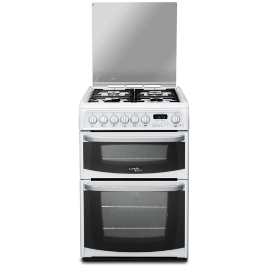 Cannon CH60DHWFS 60cm HARROGATE Dual Fuel Cooker in White, Double Oven